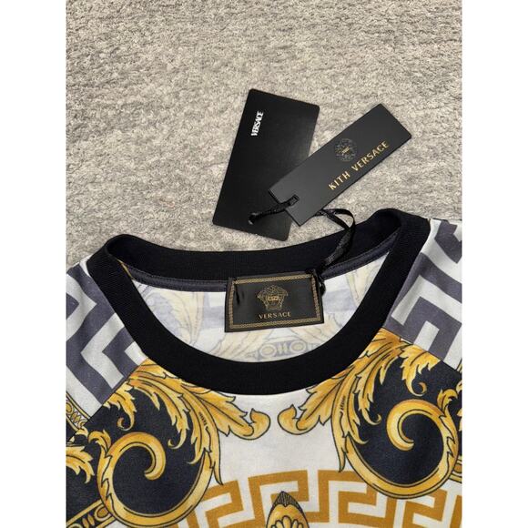 Kith x Versace Lion Tricot Crewneck Black Gold Logo Long Sleeve T-shirt Medium M - Picture 5 of 12